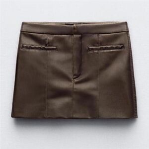 Zara Brown Mini Skirt